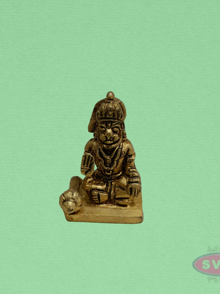 Brass Hanuman Idol – Seated Hanuman Statue