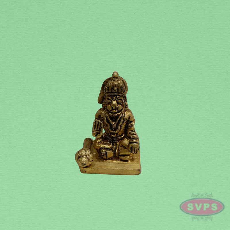 Brass Hanuman Idol – Seated Hanuman Statue