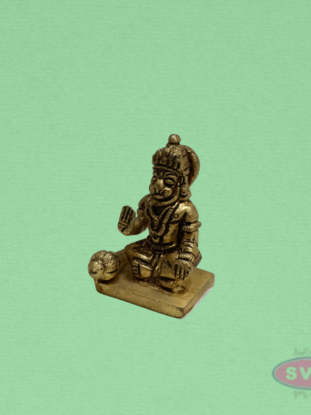 Brass Hanuman Idol – Seated Hanuman Statue