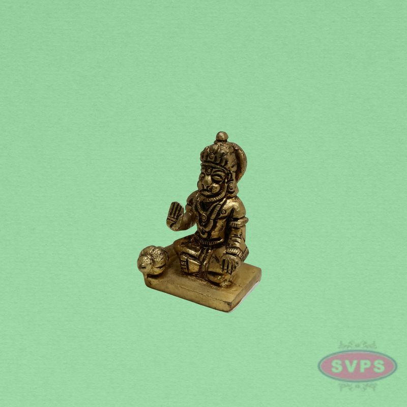 Brass Hanuman Idol – Seated Hanuman Statue