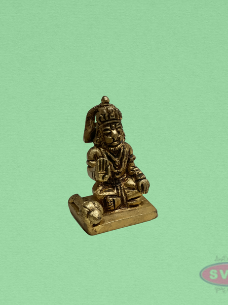 Brass Hanuman Idol – Seated Hanuman Statue