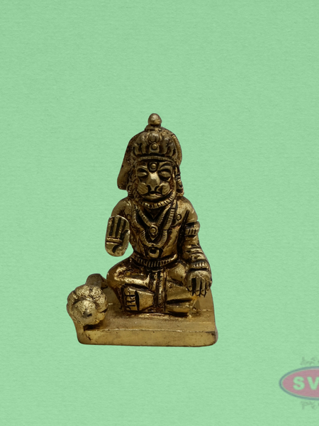 Brass Hanuman Idol – Seated Hanuman Statue