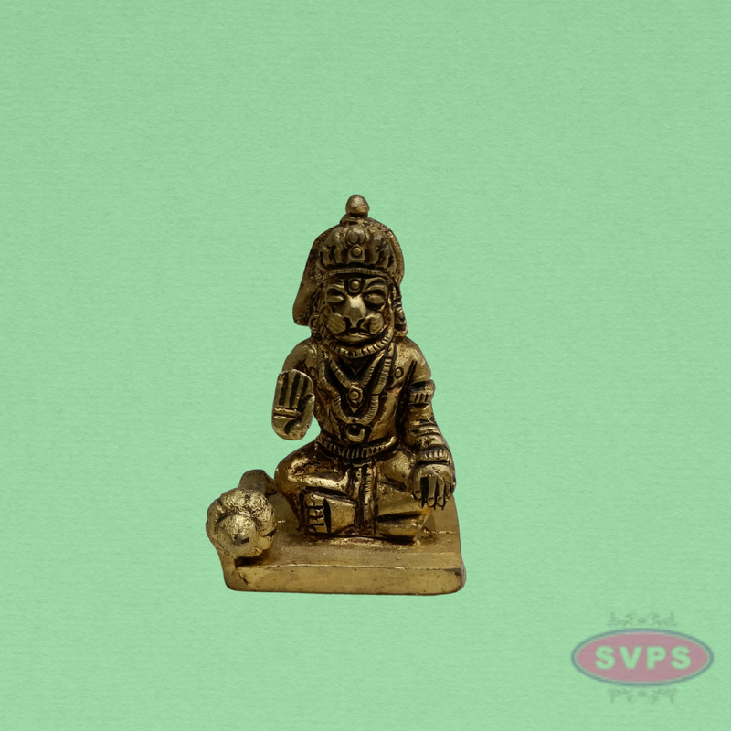 Brass Hanuman Idol – Seated Hanuman Statue