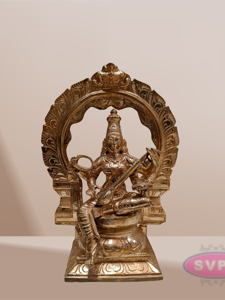 Handcrafted Panchaloha Saraswathi Idol