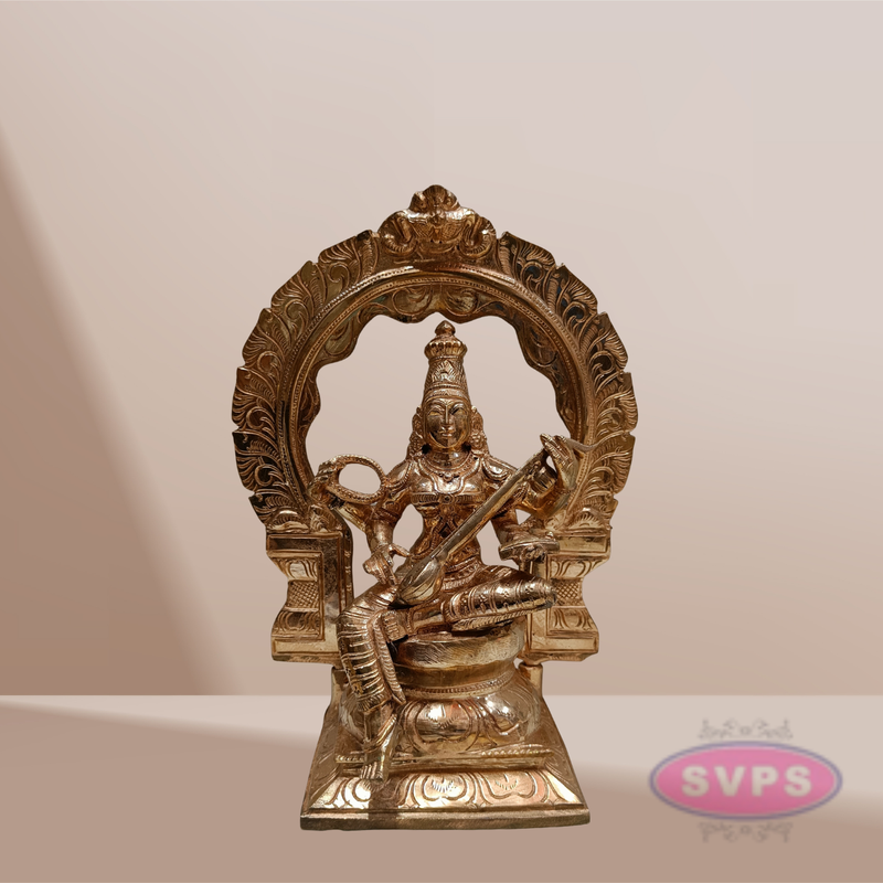 Handcrafted Panchaloha Saraswathi Idol