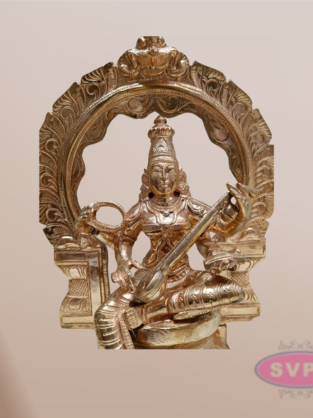 Handcrafted Panchaloha Saraswathi Idol