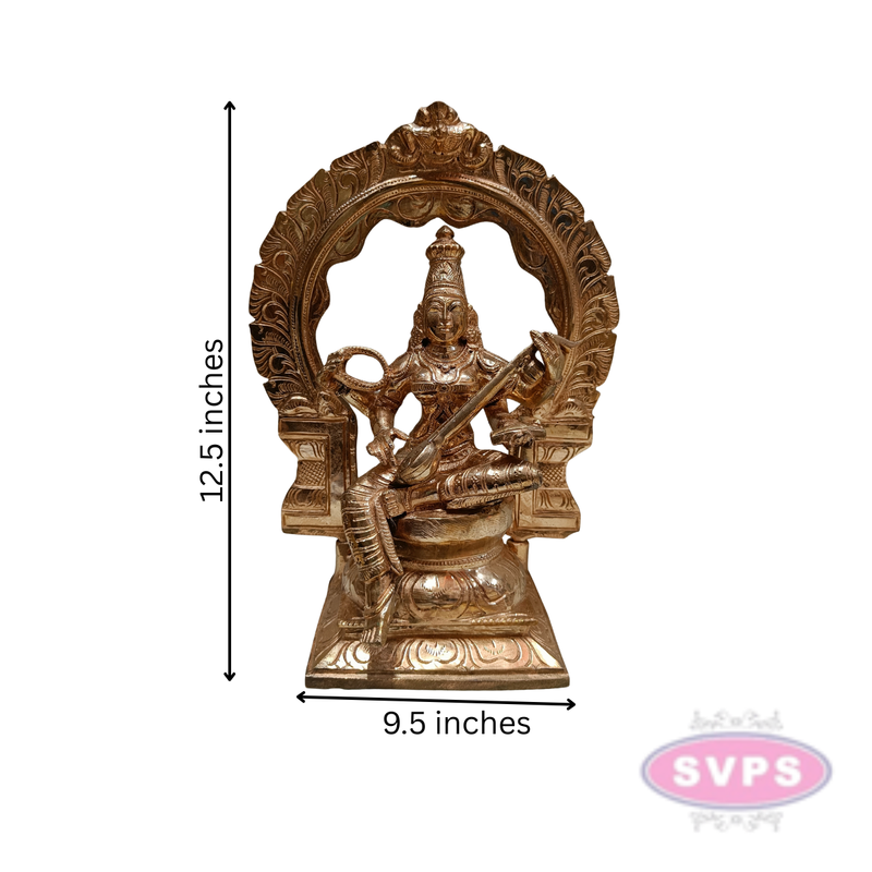 Handcrafted Panchaloha Saraswathi Idol