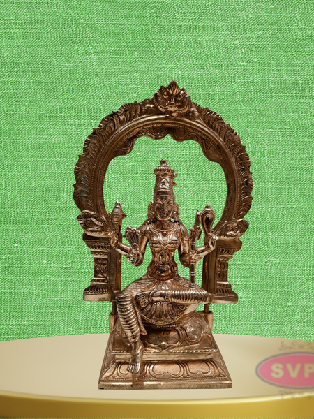 Handcrafted Panchaloha Rajarajeshwari Devi Murti With Arch