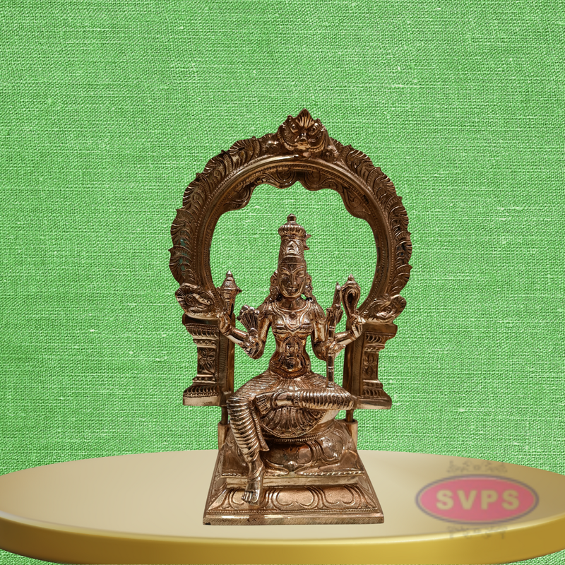 Handcrafted Panchaloha Rajarajeshwari Devi Murti With Arch