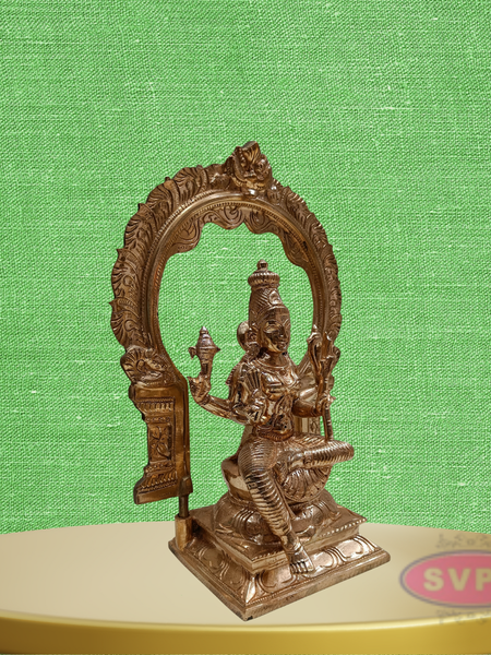 Handcrafted Panchaloha Rajarajeshwari Devi Murti With Arch