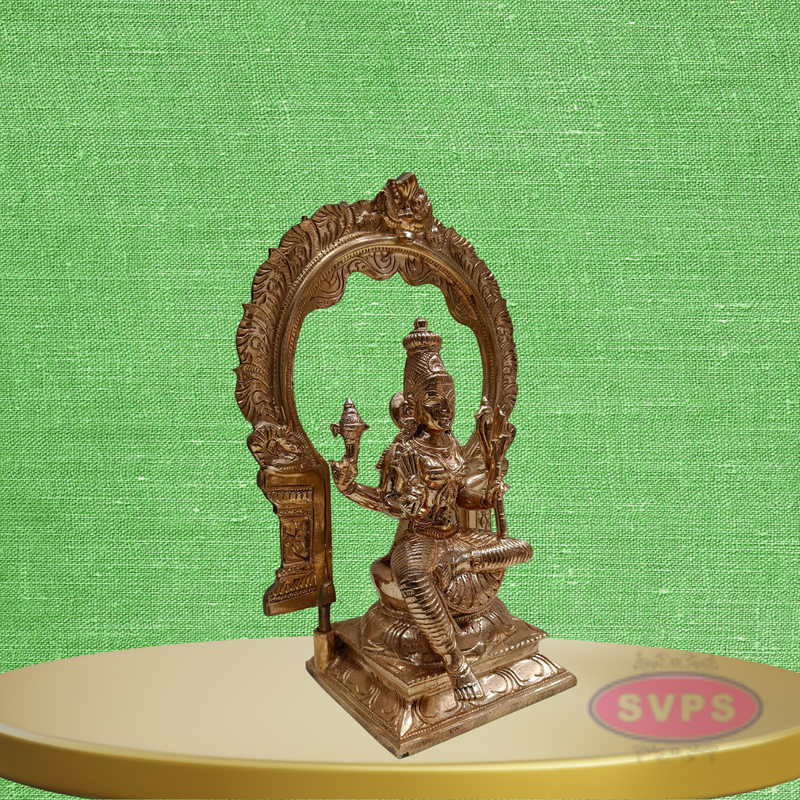 Handcrafted Panchaloha Rajarajeshwari Devi Murti With Arch