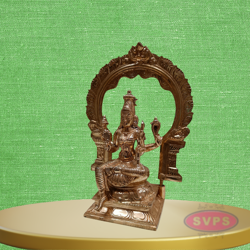 Handcrafted Panchaloha Rajarajeshwari Devi Murti With Arch