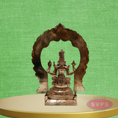 Handcrafted Panchaloha Rajarajeshwari Devi Murti With Arch
