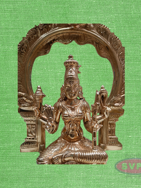 Handcrafted Panchaloha Rajarajeshwari Devi Murti With Arch