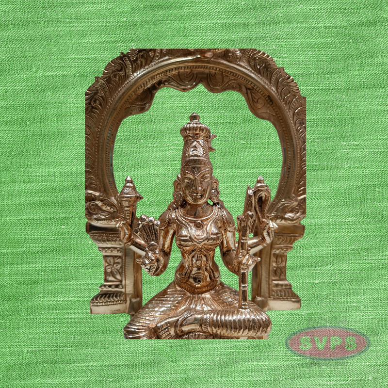 Handcrafted Panchaloha Rajarajeshwari Devi Murti With Arch