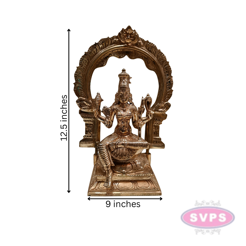 Handcrafted Panchaloha Rajarajeshwari Devi Murti With Arch