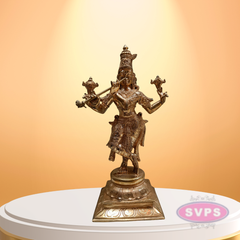 Handmade Panchaloham Lord Krishna Idol for Temple / 18 inches