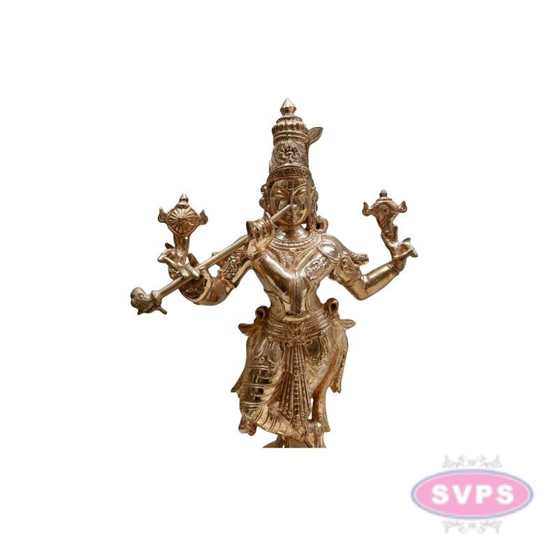 Handmade Panchaloham Lord Krishna Idol for Temple / 18 inches