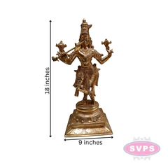 Handmade Panchaloham Lord Krishna Idol for Temple / 18 inches