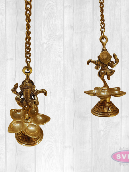 Brass Dancing Gaesha 5 Face Lamp
