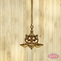 Brass Five Wicks Hanging Parrot Lamp