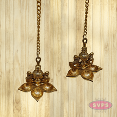 Brass Five Wicks Hanging Parrot Lamp