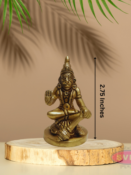 Brass Hanuman Murti in Blessing Pose – Spiritual Décor