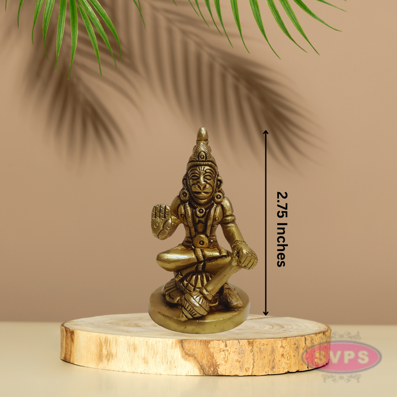 Brass Hanuman Murti in Blessing Pose – Spiritual Décor