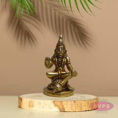 Brass Hanuman Murti in Blessing Pose – Spiritual Décor