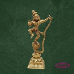 Handcrafted Brass Krishna Kalinga Narthana Idol – Dancing Lord Krishna on Kaliya, Pooja & Decor Statue