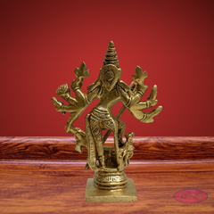 Mahishasuramardhini Brass Idol 5 Inch – Antique Finish Goddess Durga Statue for Pooja Room