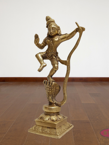 Brass Dancing Kalinga Krishna Statue – Traditional Pooja Idol