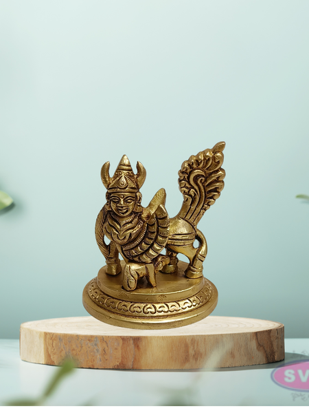 Brass Kamadhenu Idol – Sacred Hindu Cow Goddess Statue