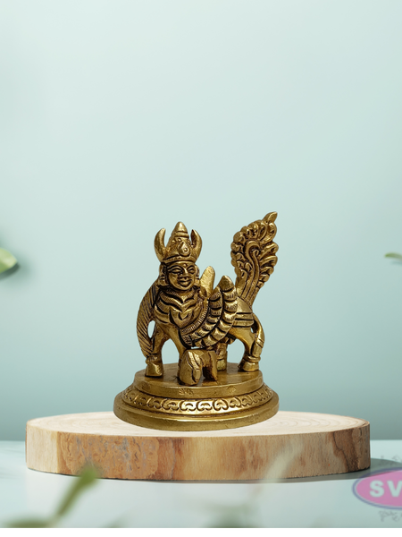 Brass Kamadhenu Idol – Sacred Hindu Cow Goddess Statue