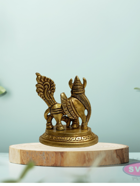 Brass Kamadhenu Idol – Sacred Hindu Cow Goddess Statue