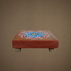 Decorative Wooden Pooja Chowki with Kamalam Design – Traditional Pooja Peedam