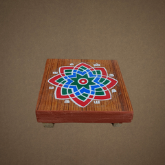 Decorative Wooden Pooja Chowki with Kamalam Design – Traditional Pooja Peedam