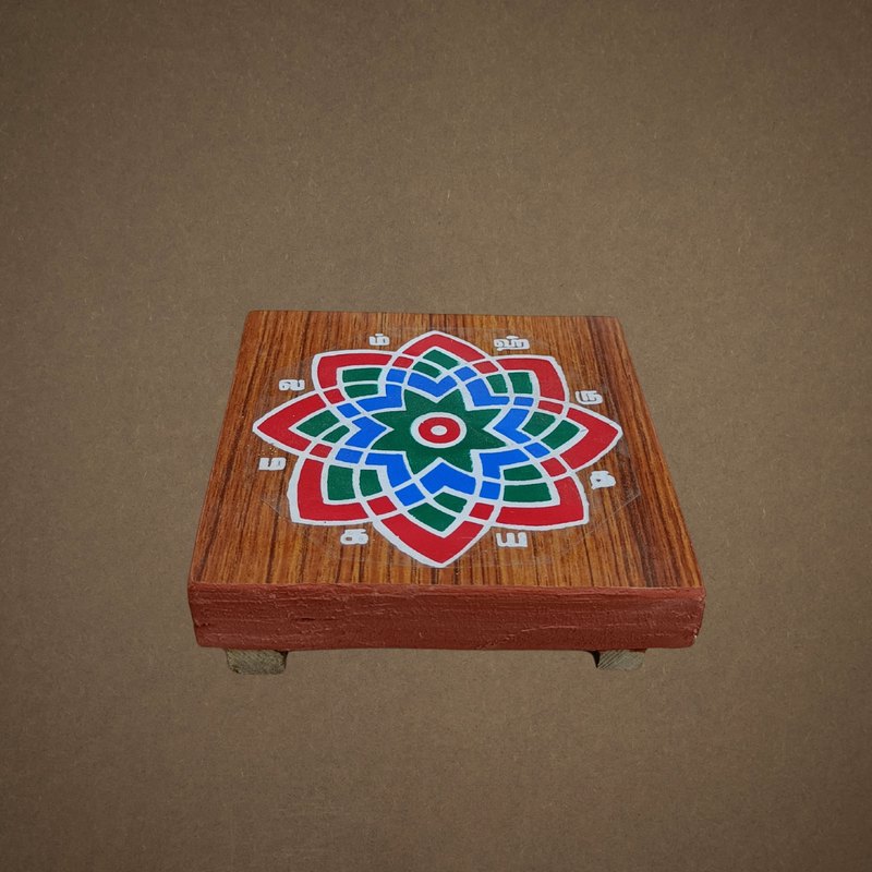 Decorative Wooden Pooja Chowki with Kamalam Design – Traditional Pooja Peedam
