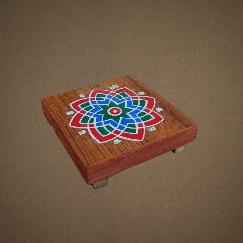 Decorative Wooden Pooja Chowki with Kamalam Design – Traditional Pooja Peedam