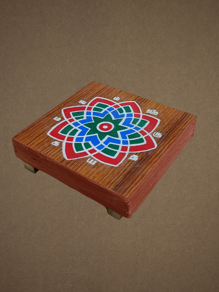Decorative Wooden Pooja Chowki with Kamalam Design – Traditional Pooja Peedam