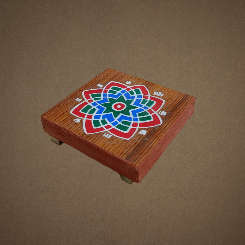 Decorative Wooden Pooja Chowki with Kamalam Design – Traditional Pooja Peedam