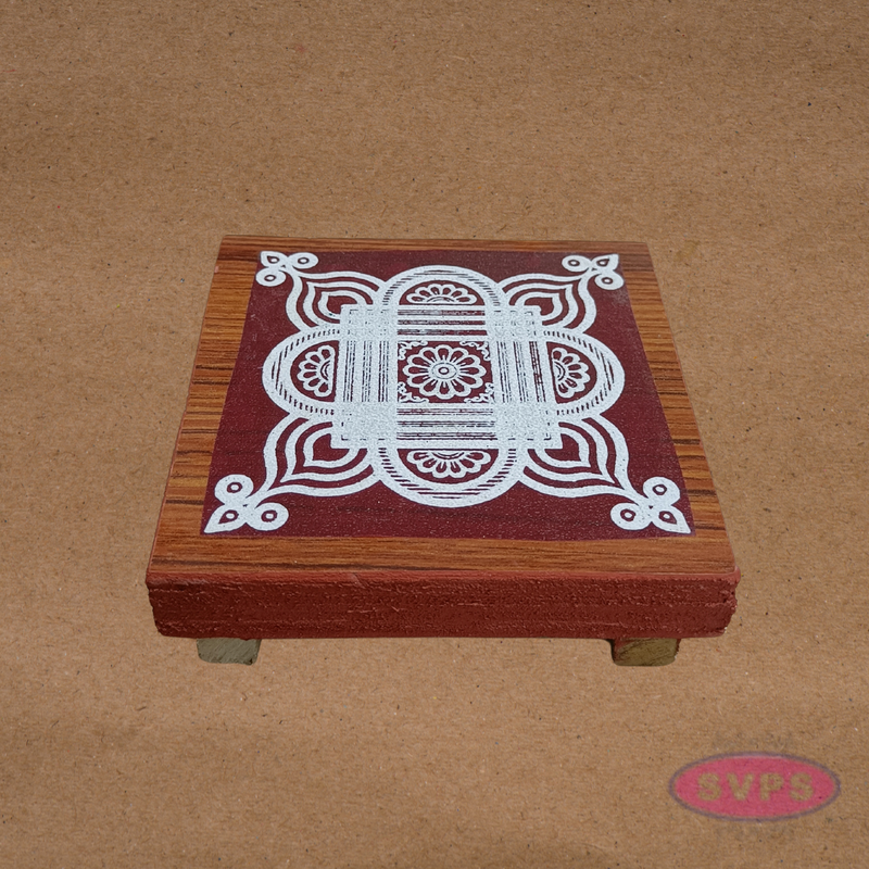 Auspicious Wooden Manai / Chowki for Pooja & Idol Placement