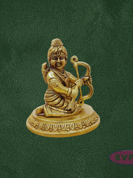 Handcrafted Brass Bala Rama Idol with Bow (Dhanush) – Child Lord Rama Vigraham for Home Pooja & Spiritual Decor