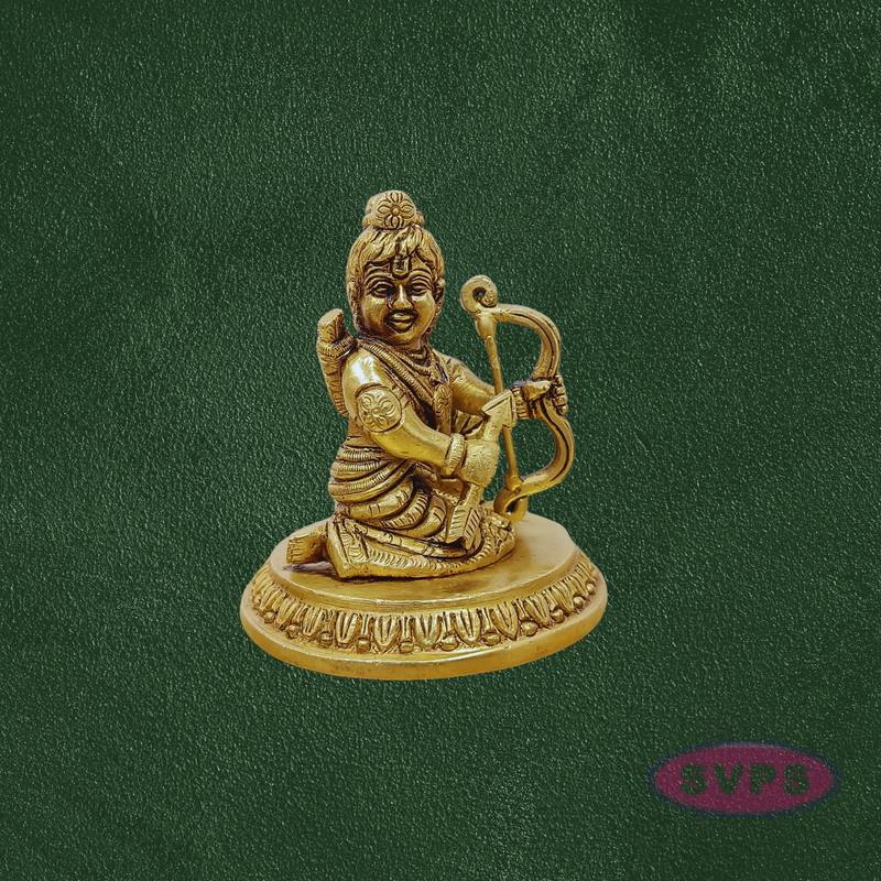 Handcrafted Brass Bala Rama Idol with Bow (Dhanush) – Child Lord Rama Vigraham for Home Pooja & Spiritual Decor