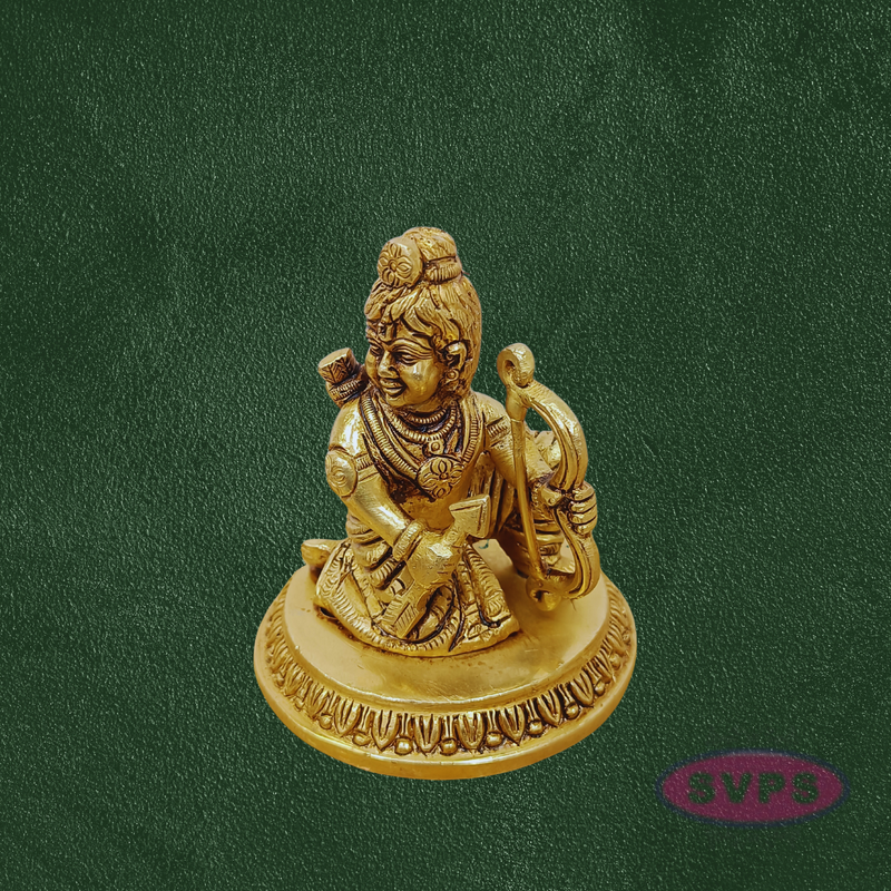 Handcrafted Brass Bala Rama Idol with Bow (Dhanush) – Child Lord Rama Vigraham for Home Pooja & Spiritual Decor