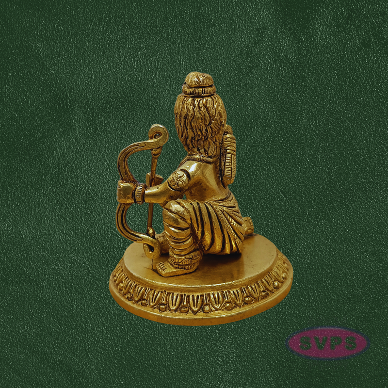 Handcrafted Brass Bala Rama Idol with Bow (Dhanush) – Child Lord Rama Vigraham for Home Pooja & Spiritual Decor