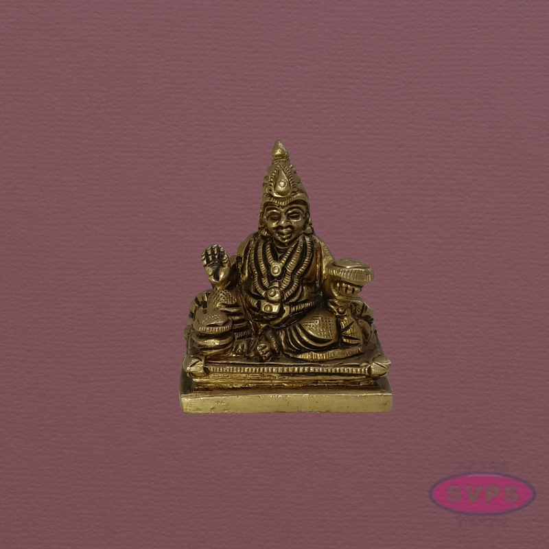 Antique Finish Brass Kubera Idol – God of Wealth