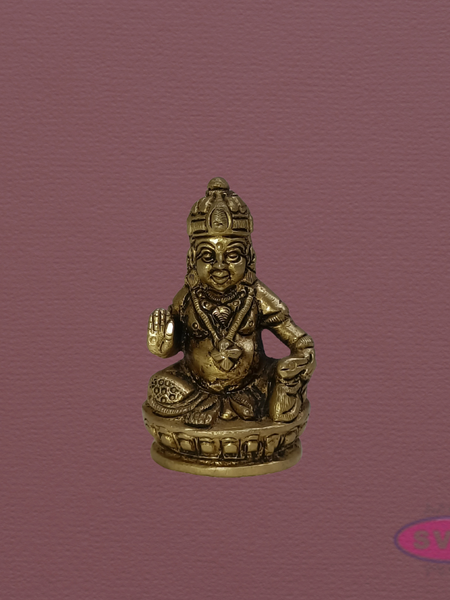 Handcrafted Brass Lord Kubera Idol for Prosperity