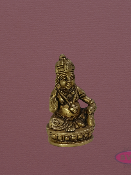 Handcrafted Brass Lord Kubera Idol for Prosperity