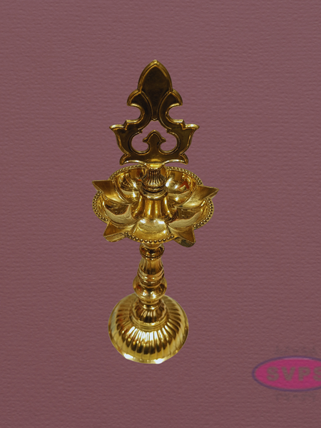 Brass Kuthu Vilakku – 10 Inch Standing Oil Lamp